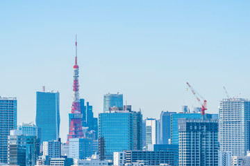Fototapeta na wymiar 東京の都市風景 Tokyo city skyline , Japan