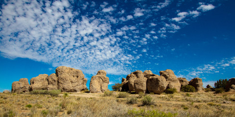 Massive boulders characterize City of Rocks State Park in southern New Mexico