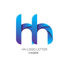 hh h circle lowercase design of alphabet letter combination with infinity suitable as a logo for a company or business - Vector