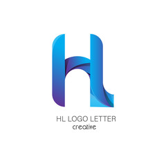 hl circle lowercase design of alphabet letter combination with infinity suitable as a logo for a company or business - Vector