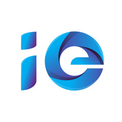 ie circle lowercase design of alphabet letter combination with infinity suitable as a logo for a company or business - Vector