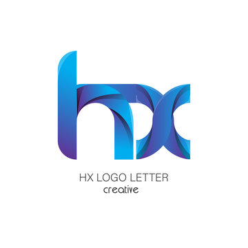 hx circle lowercase design of alphabet letter combination with infinity suitable as a logo for a company or business - Vector