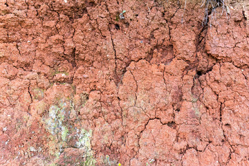 Close up of baked clay background Texture. Dry earth texture backgroud