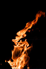 blur of fire on black background.