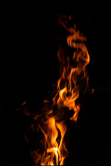 blur of fire on black background.