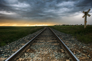 Railway to the sunset