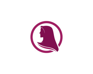 Muslimah hijab Logo template vector illustration design 