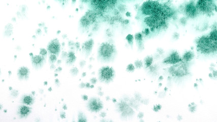 Abstract green watercolor background. Splashes and strokes. High resolution texture. Modern Art.