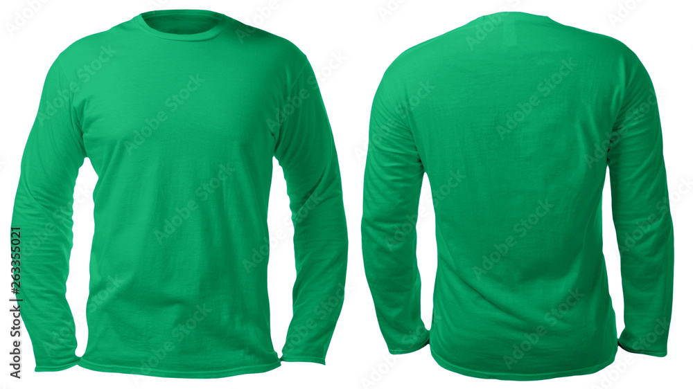 Wall mural Green Long Sleeved Shirt Design Template