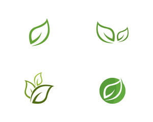 Logos of green leaf ecology nature element vector