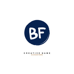 B F BF Initial logo template vector