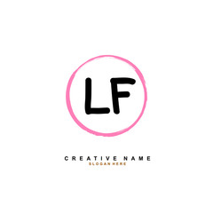 L F LF Initial logo template vector