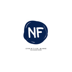 N F NF Initial logo template vector