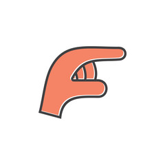 poke hand simple decoration vector