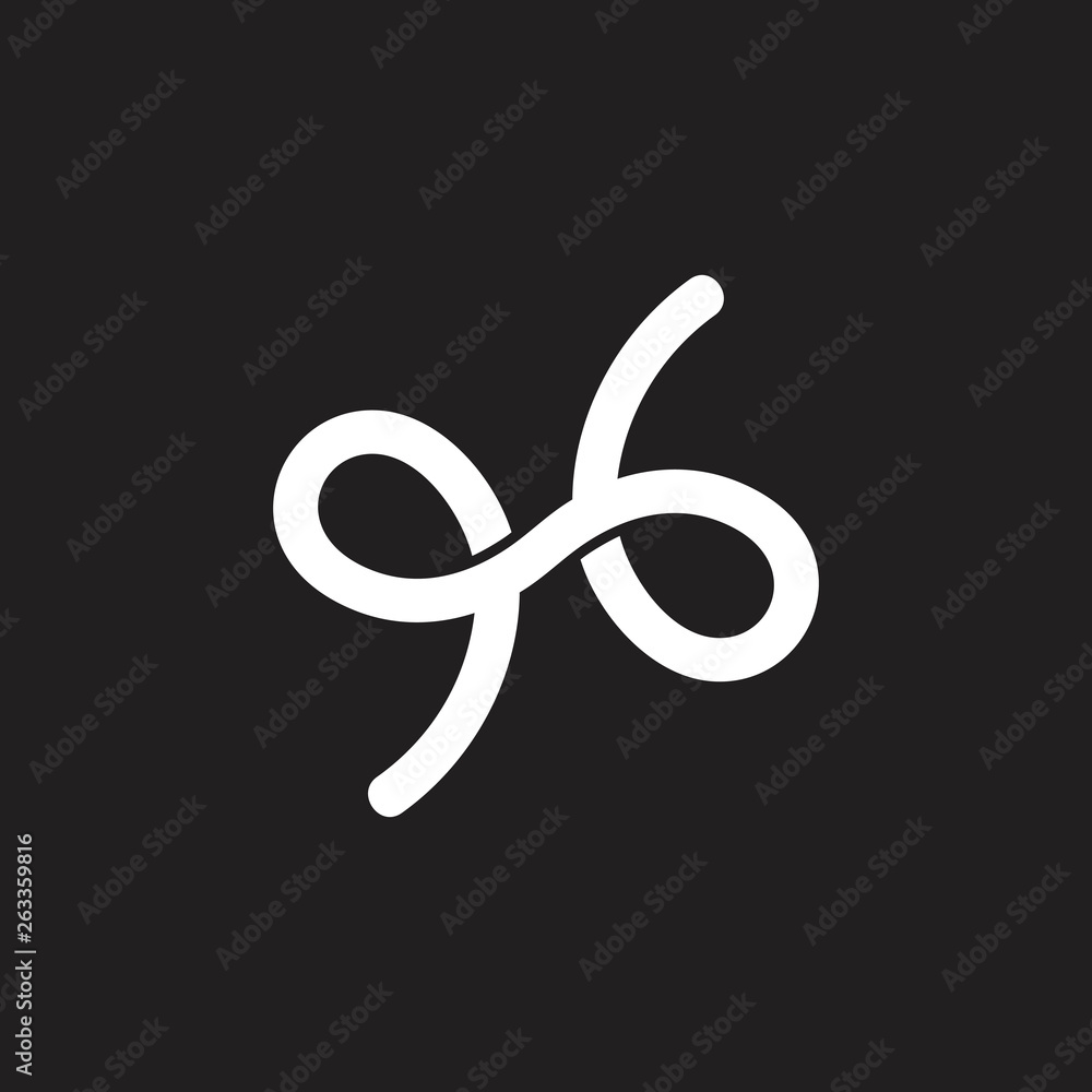 Wall mural number 96 simple ribbon overlapping logo vector - Wall murals
