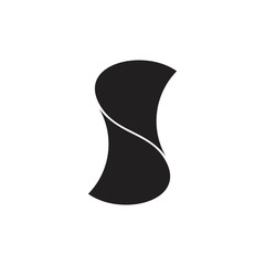 letter s simple negative space curves logo vector