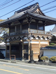 Naklejka premium Gate of Ryuenji temple, Tokaido road, Fuji city, Shizuoka prefecture, Japan