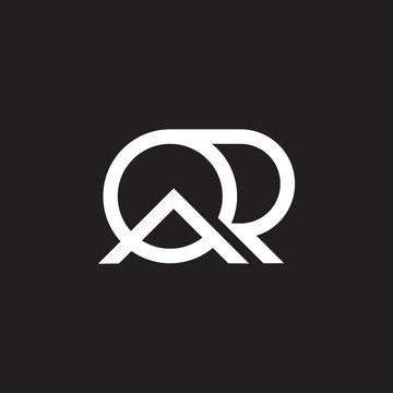 letters qr or ar simple geometric line logo