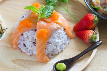 Salmon fish with rice