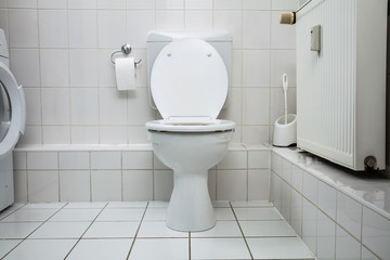 White Toilet Bowl In Bathroom