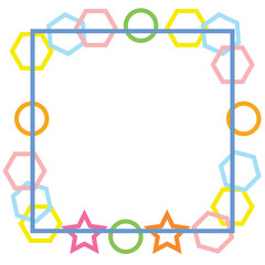 Cute colorful square frame isolated on white background for web design, abstract, wall, presentation, vector illustration Eps 10.