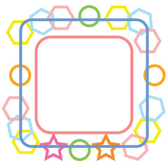 Cute colorful square frame isolated on white background for web design, abstract, wall, presentation, vector illustration Eps 10.