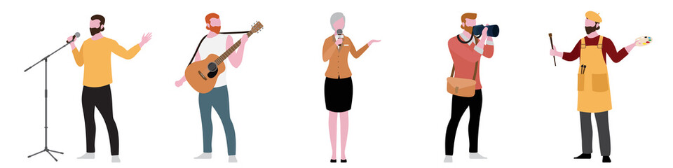 Flat Character of artist set