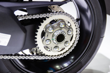 Detail of a motorcycle rear chain, concept new design