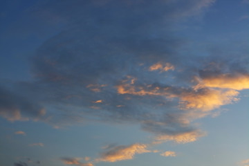 Naklejka na ściany i meble cloudy on twilight dusk sky background