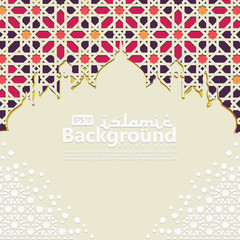 Islamic Background template for ramadan kareem, Ed Mubarak with islamic ornament