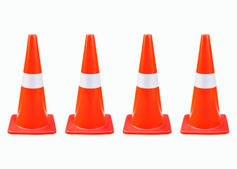 traffic cones isolated on white background