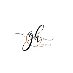 G H GH Initial letter handwriting and  signature logo.