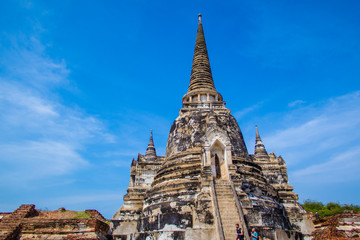 Fototapeta premium Ancient Buddha in Wat Yai Chaimongkol, Ayutthaya, Thailand