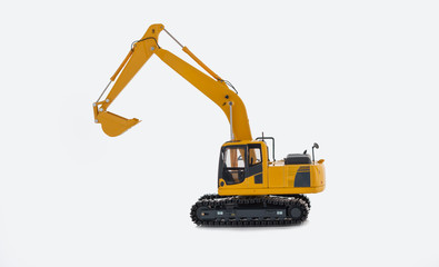 Yellow Excavator loaders   on  a white background