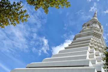 White Pagoda at Wat Paknam Phasi Charoen Temple Bangkok, Thailand.