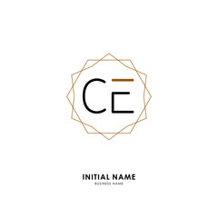 C E CE Initial logo letter with minimalist concept. Vector with scandinavian style logo.
