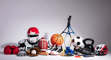 Close-up Of Sport Balls And Equipment