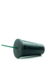 Black colour stainless steel tumbler for cold storage cup with water straw