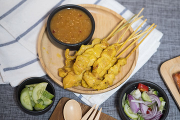 Thai style roast pork skewers (Pork steak)