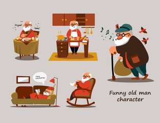 Funny old man character