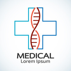 Medical cross health logo vector