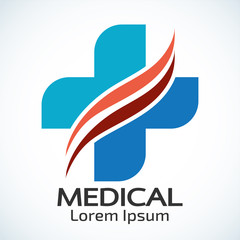 Medical cross health logo vector