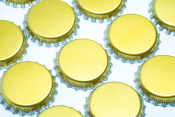 Close Up aluminum rings cap on white background.