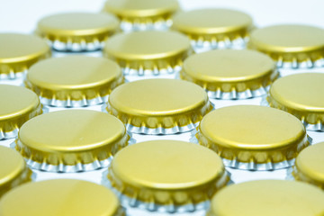 Close Up aluminum rings cap on white background.