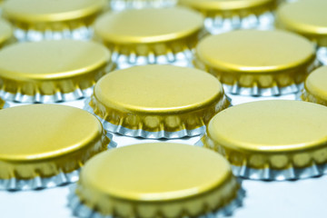 Close Up aluminum rings cap on white background.