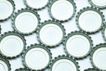 Close Up aluminum rings cap on white background.