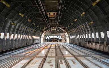 Interior space of abandoned aircraft