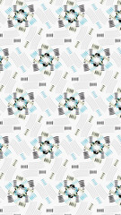 Ornate geometric pattern and abstract multicolored background