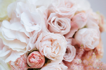 Wedding flowers, bridal bouquet closeup.