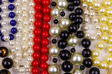 Background of the different beads necklaces